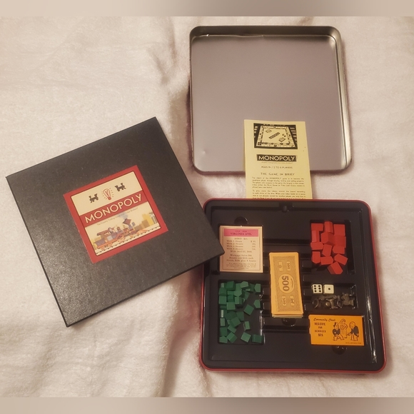 MONOPOLY Nostalgia Game Series Hasbro 2009 Rare Red Tin Box Complete Board Game - Picture 7 of 7